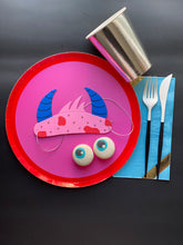 Color Blocked Large Paper Plates - Red/Hot Pink - Ellie and Piper