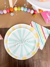 Mint Stripe Side Plates - Ellie and Piper