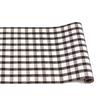 Black Painted Gingham Checkered Table Runner - Ellie and Piper