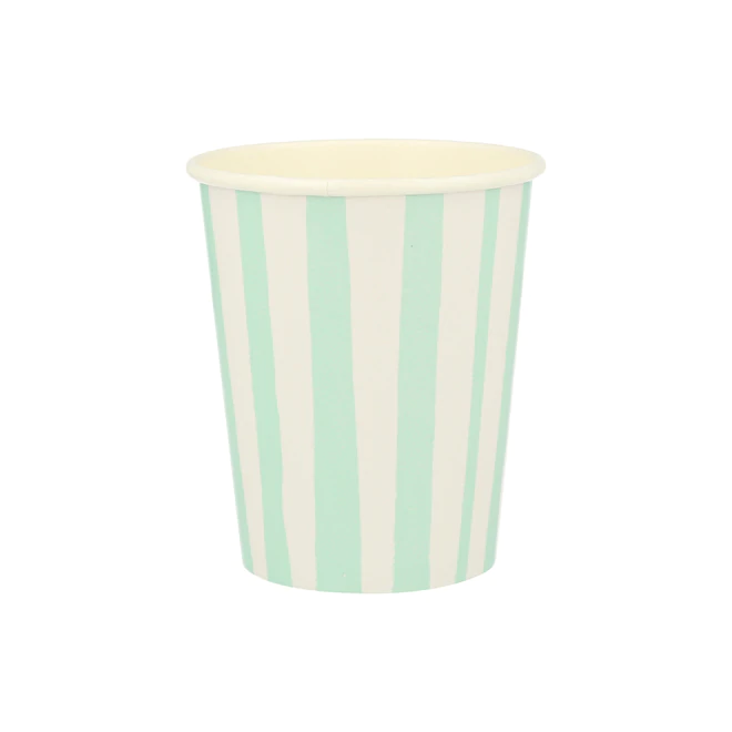 Mint Stripe Cups - Ellie and Piper