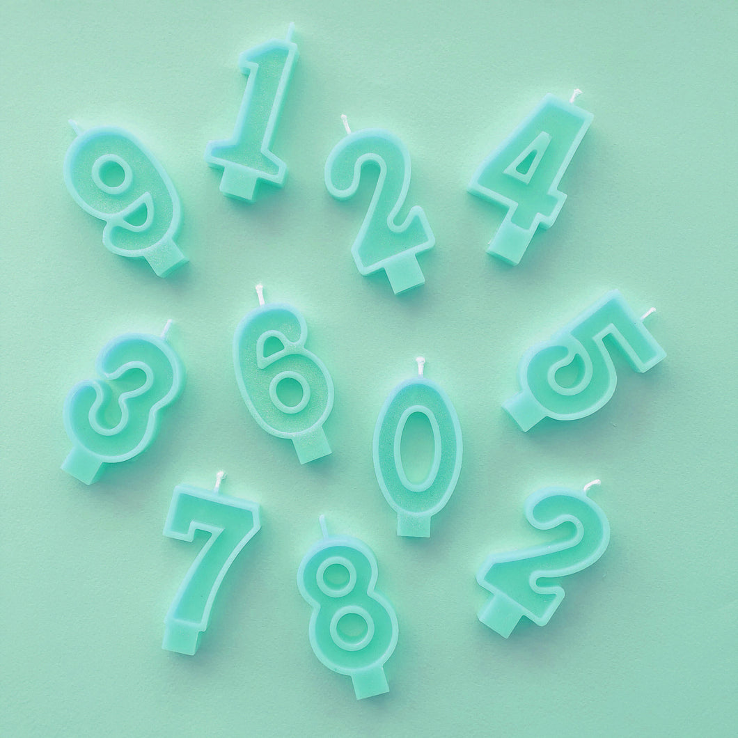 Mint Number Candles - Ellie and Piper