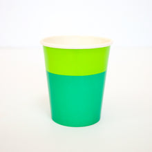 Color Blocked Paper Cups - Green/Lime Green - Ellie and Piper