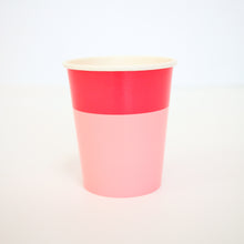 Color Blocked Paper Cups - Strawberry Pink/Light Pink - Ellie and Piper
