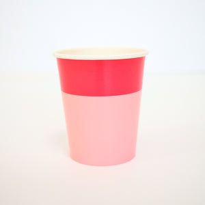 Color Blocked Paper Cups - Strawberry Pink/Light Pink - Ellie and Piper
