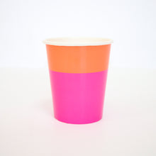 Color Blocked Paper Cups - Hot Pink/Coral - Ellie and Piper
