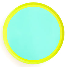 Color Blocked Large Paper Plates - Lime Green/Turquoise - Ellie and Piper